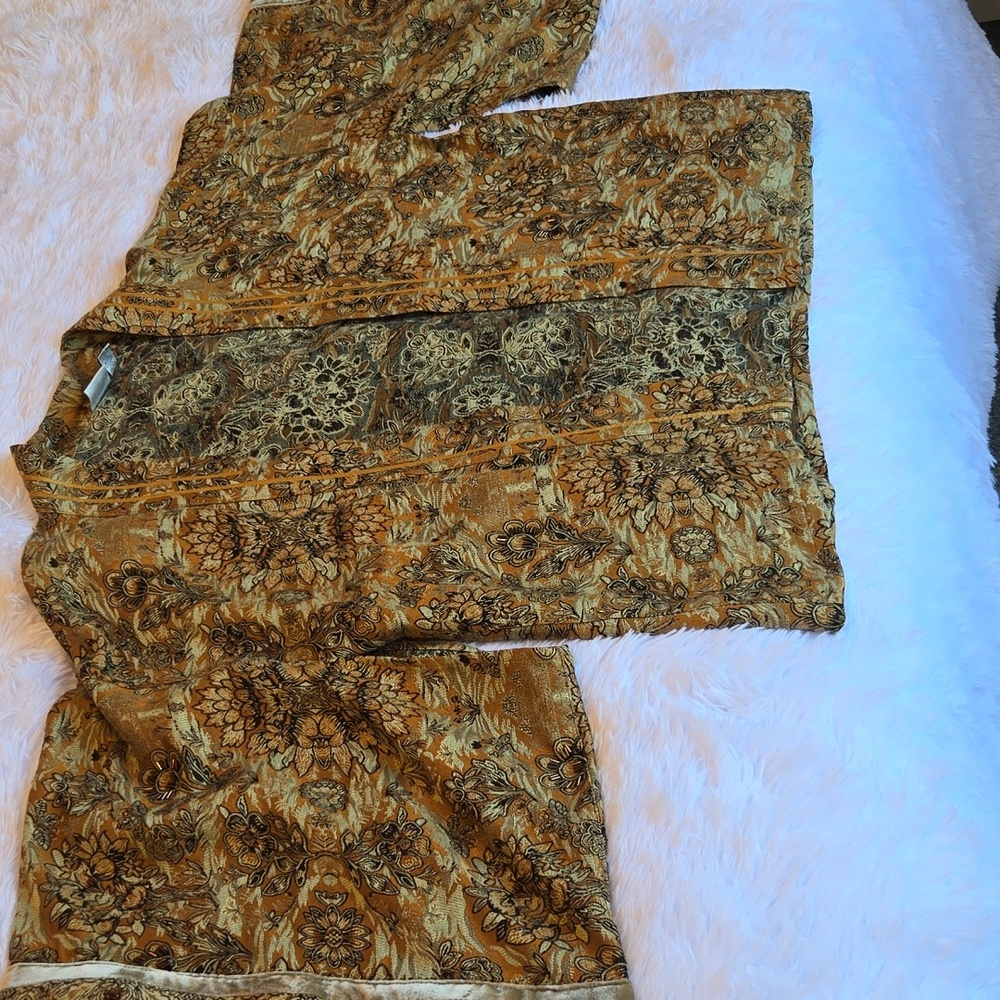 Chico's M/L Brocade Jacket in Gold